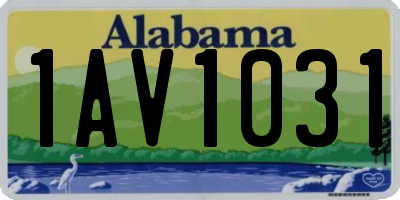 AL license plate 1AV1031