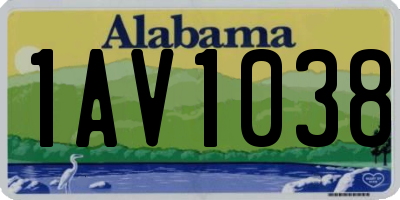 AL license plate 1AV1038