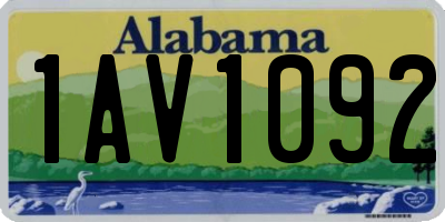 AL license plate 1AV1092