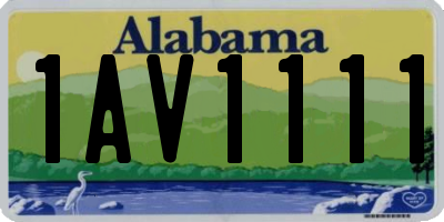 AL license plate 1AV1111