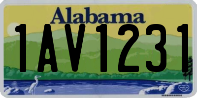 AL license plate 1AV1231