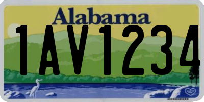 AL license plate 1AV1234