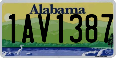 AL license plate 1AV1387