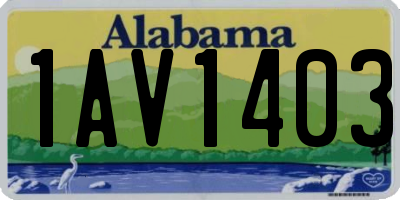 AL license plate 1AV1403