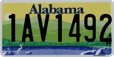 AL license plate 1AV1492