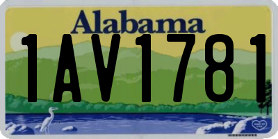 AL license plate 1AV1781