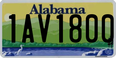 AL license plate 1AV1800