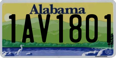 AL license plate 1AV1801