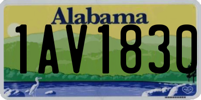 AL license plate 1AV1830