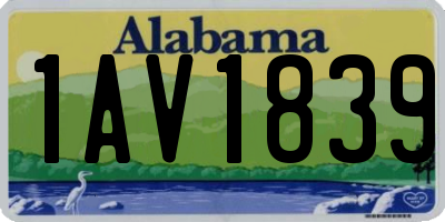 AL license plate 1AV1839