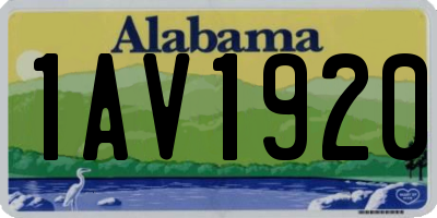 AL license plate 1AV1920