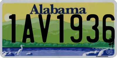 AL license plate 1AV1936