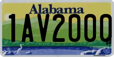 AL license plate 1AV2000