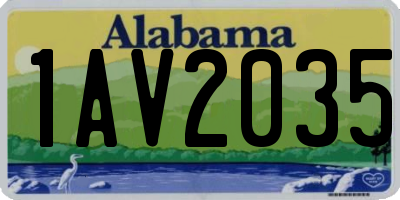 AL license plate 1AV2035