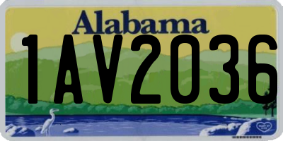 AL license plate 1AV2036