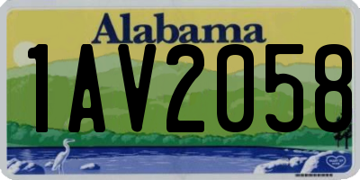 AL license plate 1AV2058