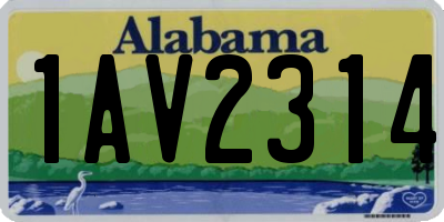 AL license plate 1AV2314