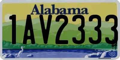 AL license plate 1AV2333