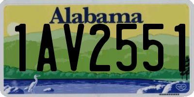 AL license plate 1AV2551