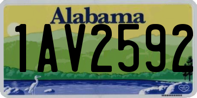 AL license plate 1AV2592