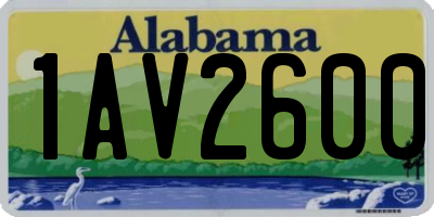 AL license plate 1AV2600