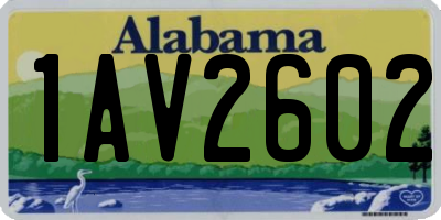 AL license plate 1AV2602