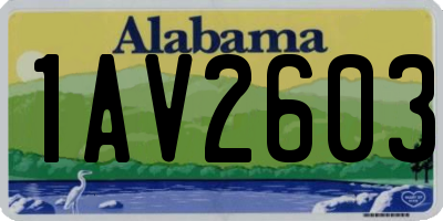 AL license plate 1AV2603