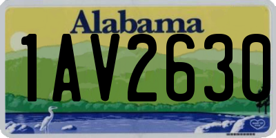 AL license plate 1AV2630