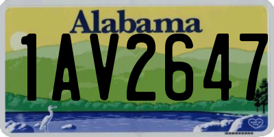 AL license plate 1AV2647