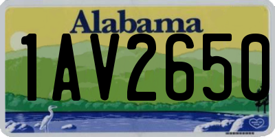 AL license plate 1AV2650
