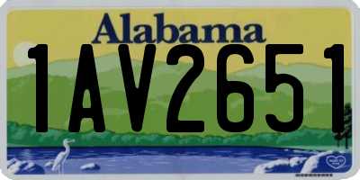 AL license plate 1AV2651