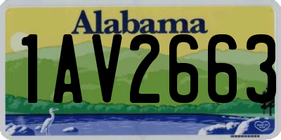 AL license plate 1AV2663
