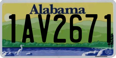 AL license plate 1AV2671