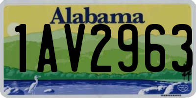 AL license plate 1AV2963