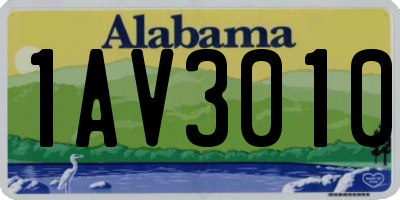 AL license plate 1AV3010