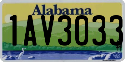 AL license plate 1AV3033