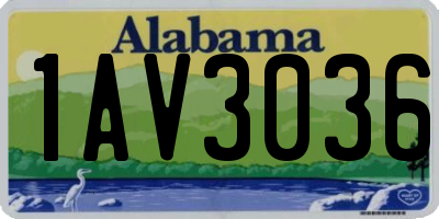 AL license plate 1AV3036