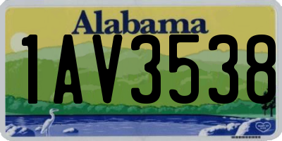 AL license plate 1AV3538