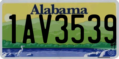 AL license plate 1AV3539