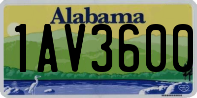 AL license plate 1AV3600