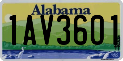 AL license plate 1AV3601