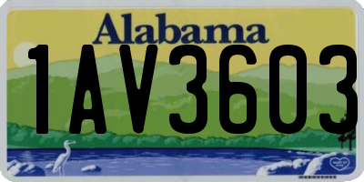 AL license plate 1AV3603