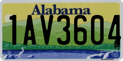 AL license plate 1AV3604