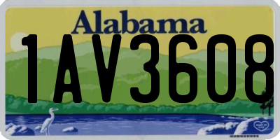 AL license plate 1AV3608