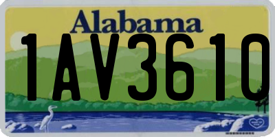 AL license plate 1AV3610