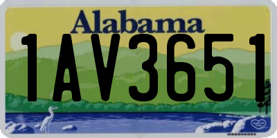AL license plate 1AV3651