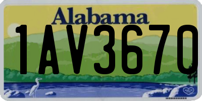 AL license plate 1AV3670