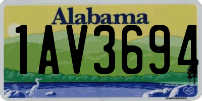 AL license plate 1AV3694