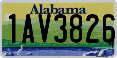AL license plate 1AV3826