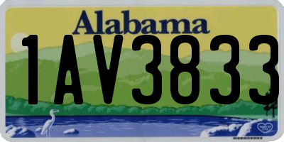 AL license plate 1AV3833